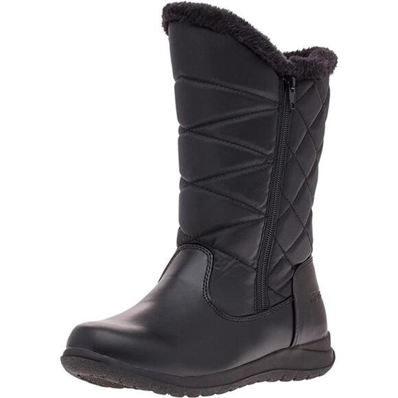 Women's Winter Boots Warm Faux Fur-Lined Tall Mid-Calft with Dual Zippers